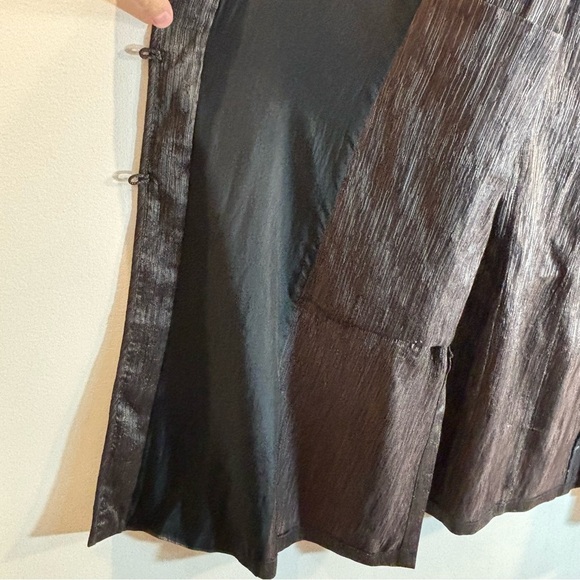 EILEEN FISHER Sz 2X Tunic Top Buttoned Pockets Silk Wool Blend Metallic Sheen - Picture 11 of 13